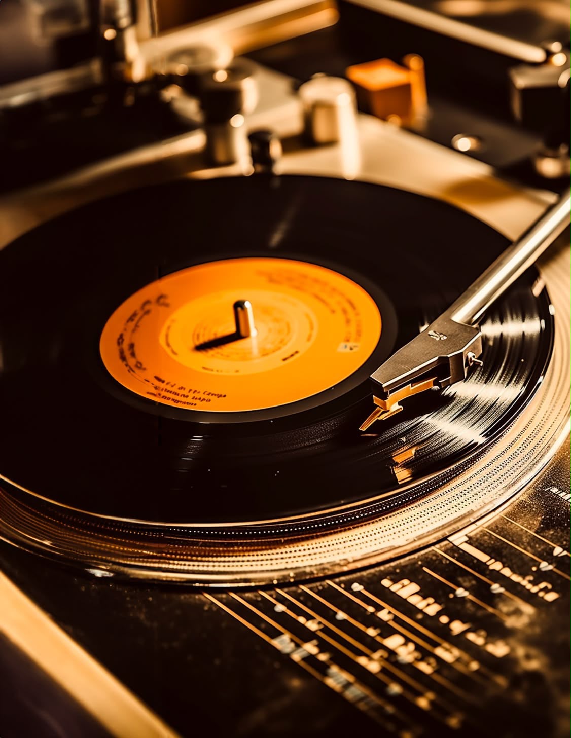 Tornamesa con un disco de vinilo